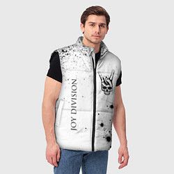 Мужской жилет Joy Division и рок символ на светлом фоне, цвет: 3D-черный — фото 2