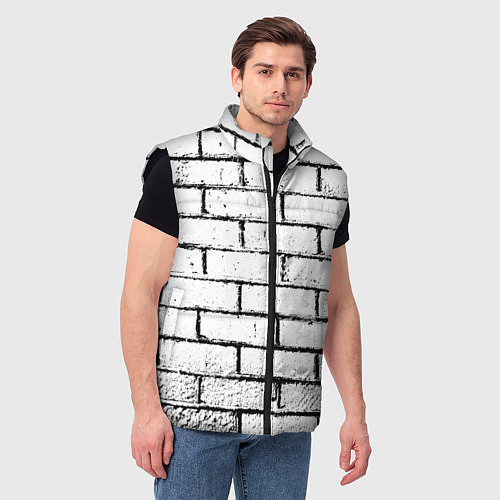 Мужской жилет White wall / 3D-Черный – фото 3
