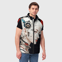 Мужской жилет Милая девушка киборг, цвет: 3D-красный — фото 2