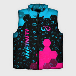 Мужской жилет Infiniti - neon gradient: надпись, символ, цвет: 3D-черный