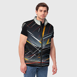 Мужской жилет Безграничные трещины, цвет: 3D-светло-серый — фото 2