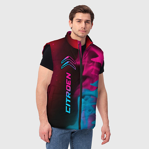 Мужской жилет Citroen - neon gradient: по-вертикали / 3D-Черный – фото 3