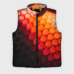 Мужской жилет Hexagon orange, цвет: 3D-черный
