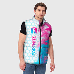 Мужской жилет Fortnite neon gradient style: по-вертикали, цвет: 3D-черный — фото 2