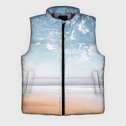 Мужской жилет Песчаный пляж и красивое небо, цвет: 3D-красный