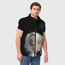 Мужской жилет Девушка андроид, цвет: 3D-черный — фото 2