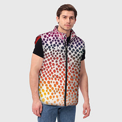 Мужской жилет Радужные градиентные круги, цвет: 3D-красный — фото 2