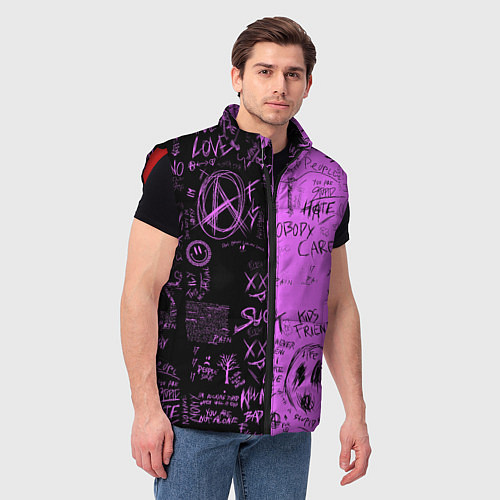 Мужской жилет Dead inside purple black / 3D-Красный – фото 3