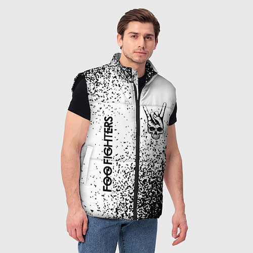 Мужской жилет Foo Fighters и рок символ на светлом фоне / 3D-Черный – фото 3
