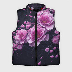 Мужской жилет Ветки цветущей розовой сакуры, цвет: 3D-красный