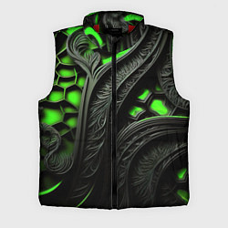 Мужской жилет Green black abstract, цвет: 3D-красный