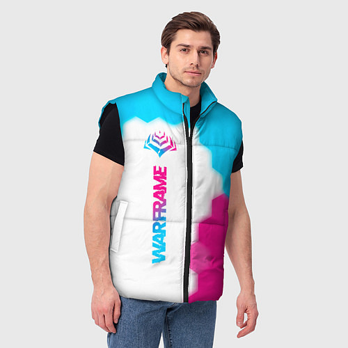 Мужской жилет Warframe neon gradient style: по-вертикали / 3D-Черный – фото 3