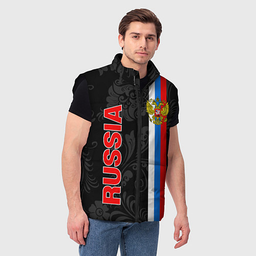 Мужской жилет Russia black style / 3D-Черный – фото 3