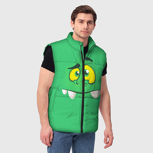 Мужской жилет Мультяшное лицо монстра / 3D-Черный – фото 3
