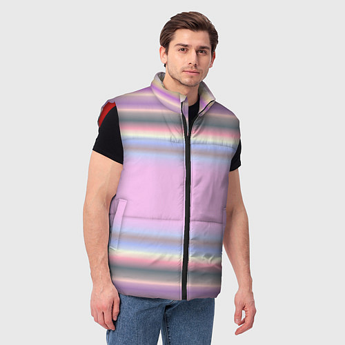Мужской жилет Сиреневые полосы / 3D-Красный – фото 3