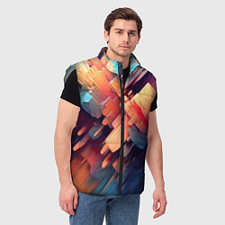 Мужской жилет Цветная абстракция каменных сланцев, цвет: 3D-светло-серый — фото 2