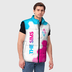 Мужской жилет The Sims neon gradient style: надпись, символ, цвет: 3D-черный — фото 2