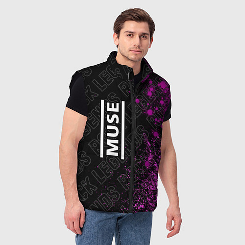 Мужской жилет Muse rock legends: по-вертикали / 3D-Черный – фото 3