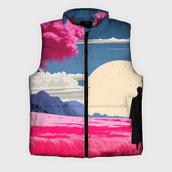 Мужской жилет Самурай в поле на закате, цвет: 3D-красный