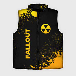 Мужской жилет Fallout - gold gradient: надпись, символ, цвет: 3D-черный