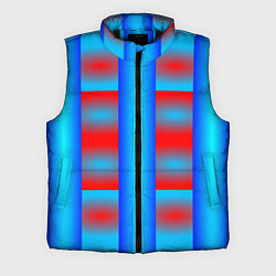 Мужской жилет Красно-синие полосы и квадраты, цвет: 3D-черный