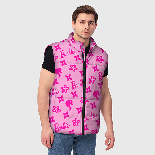 Мужской жилет Барби паттерн розовый / 3D-Черный – фото 3