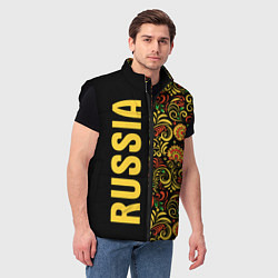 Мужской жилет Russia хохлома, цвет: 3D-черный — фото 2