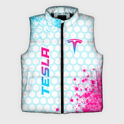 Мужской жилет Tesla neon gradient style: надпись, символ, цвет: 3D-черный