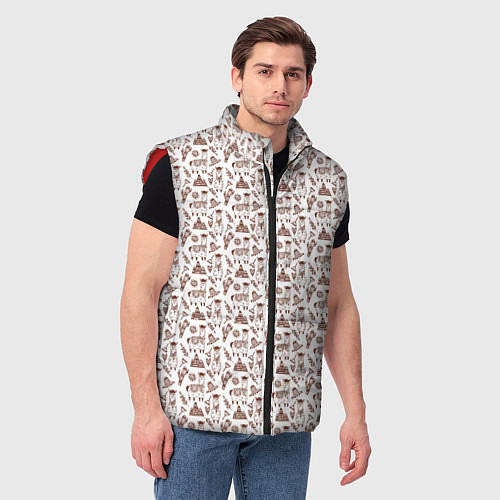 Мужской жилет Альпака паттерн / 3D-Красный – фото 3