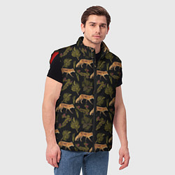 Мужской жилет Лиса и хвоя, цвет: 3D-красный — фото 2