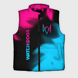 Мужской жилет Watch Dogs - neon gradient: надпись, символ, цвет: 3D-черный