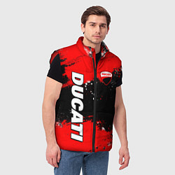 Мужской жилет Ducati - красная униформа с красками, цвет: 3D-красный — фото 2