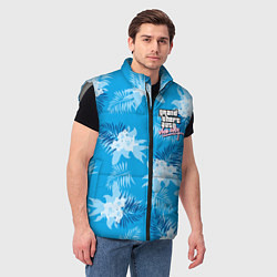 Мужской жилет Цветочный паттерн - GTA vice city, цвет: 3D-светло-серый — фото 2