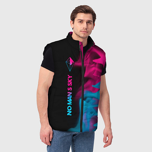 Мужской жилет No Mans Sky - neon gradient: по-вертикали / 3D-Черный – фото 3