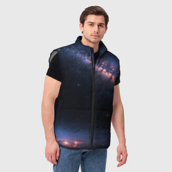 Мужской жилет Млечный путь в звездном небе, цвет: 3D-светло-серый — фото 2