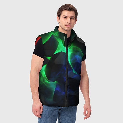 Мужской жилет Неоновая лава из плит / 3D-Красный – фото 3