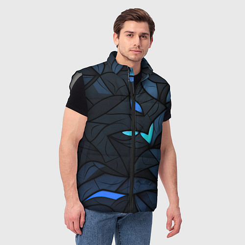 Мужской жилет Темные объемные элементы / 3D-Светло-серый – фото 3