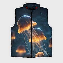 Мужской жилет Люминисцентные медузы, цвет: 3D-красный