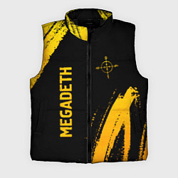 Мужской жилет Megadeth - gold gradient: надпись, символ, цвет: 3D-черный