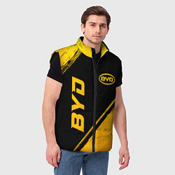 Мужской жилет BYD - gold gradient: надпись, символ, цвет: 3D-черный — фото 2