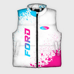 Мужской жилет Ford neon gradient style: надпись, символ, цвет: 3D-черный