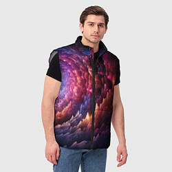 Мужской жилет Звездная космическая спираль, цвет: 3D-светло-серый — фото 2