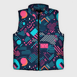 Мужской жилет Абстракция синяя паттерн, цвет: 3D-светло-серый