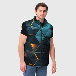 Мужской жилет Объемные частицы с подсветкой, цвет: 3D-черный — фото 2