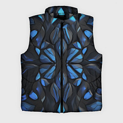 Мужской жилет Синие объемные узоры, цвет: 3D-светло-серый