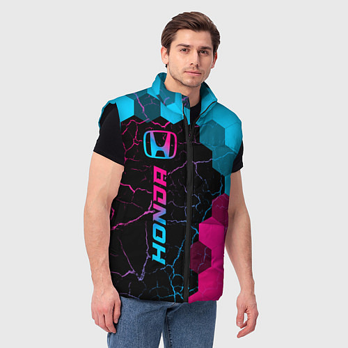 Мужской жилет Honda - neon gradient: по-вертикали / 3D-Черный – фото 3