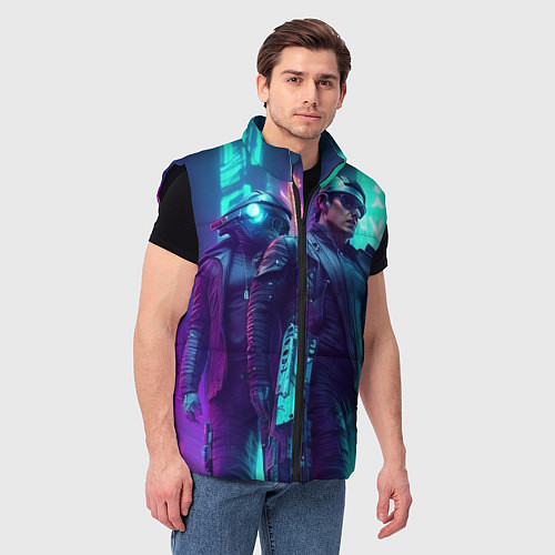 Мужской жилет Киберлюди / 3D-Черный – фото 3