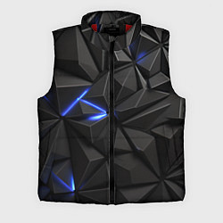 Мужской жилет Неоновое синее свечение на черном, цвет: 3D-красный