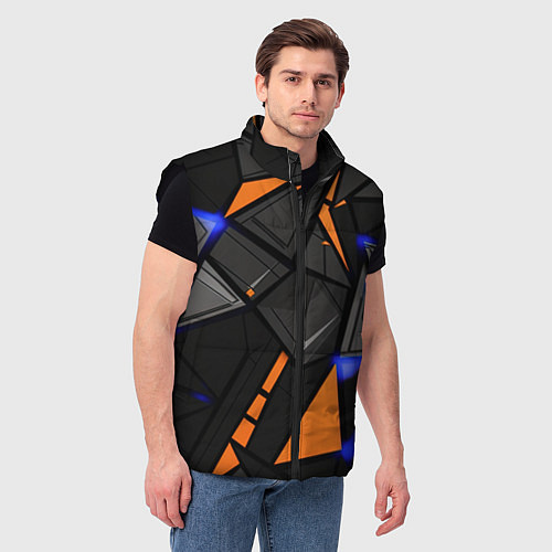 Мужской жилет Orange black style / 3D-Черный – фото 3