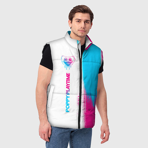 Мужской жилет Poppy Playtime neon gradient style: по-вертикали / 3D-Черный – фото 3